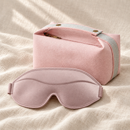 Pink canvas bag and F209 contoured sleep mask
